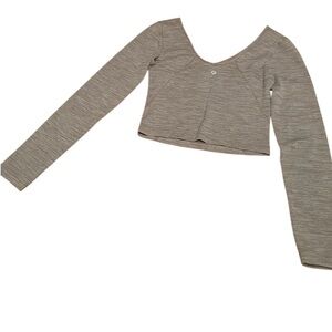Lululemon Align Gray Long Sleeve Women's Cropped Top, size XS